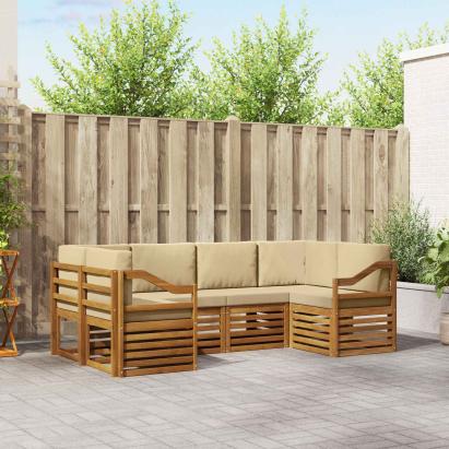 Seturi de canapele cu pernă 20 pcs natural Lemn Solid de Acacia GartenMobel Dekor