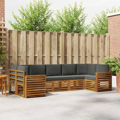 Seturi de canapele cu pernă 7 pcs Natural și Antracit GartenMobel Dekor