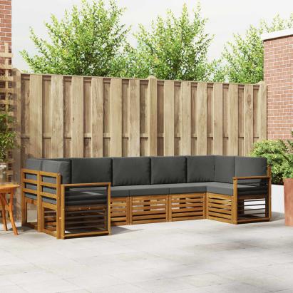 Seturi de canapele cu pernă 7 pcs Natural și Antracit GartenMobel Dekor