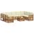 Seturi de canapele 10 pcs Natural și Crem Lemn Solid de Acacia GartenMobel Dekor