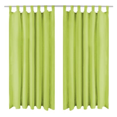 Draperii micro-satin cu bride, 2 buc, verde, 140 x 225 cm GartenMobel Dekor