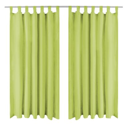 Draperii micro-satin cu bride, 2 buc, 140 x 245 cm, verde GartenMobel Dekor