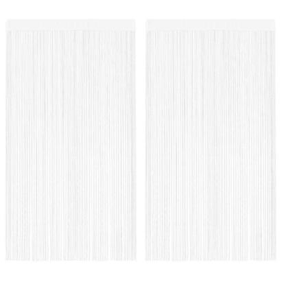 Draperii franjuri, 2 buc., 100 x 250 cm, alb GartenMobel Dekor