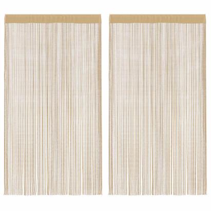 Draperii cu franjuri, 2 buc., 140 x 250 cm, bej GartenMobel Dekor
