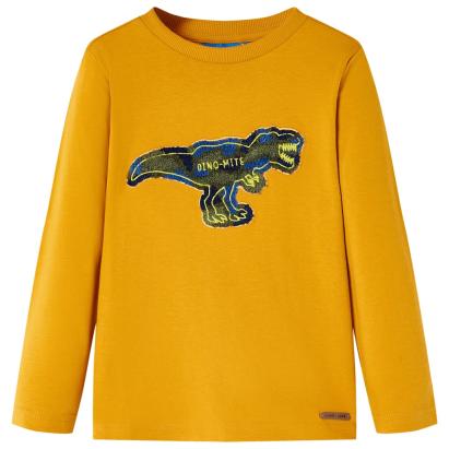 Tricou pentru mâneci lungi pentru copii, ocru, 116 GartenMobel Dekor