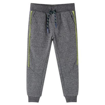 Pantaloni de trening pentru copii, gri melanj, 128 GartenMobel Dekor
