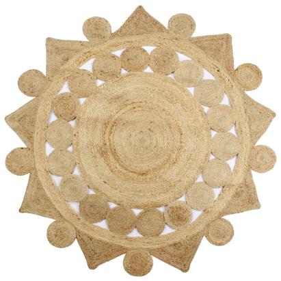 Covor manual din iută împletită, 90 cm GartenMobel Dekor