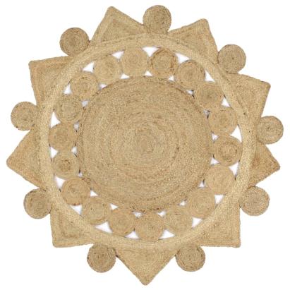 Covor manual din iută împletită, 120 cm GartenMobel Dekor