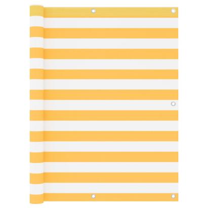 Paravan de balcon, alb și galben, 120 x 400 cm, țesătură oxford GartenMobel Dekor