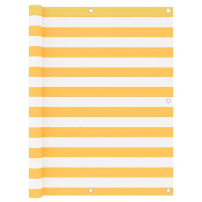 Paravan de balcon, alb și galben, 120 x 500 cm, țesătură oxford GartenMobel Dekor