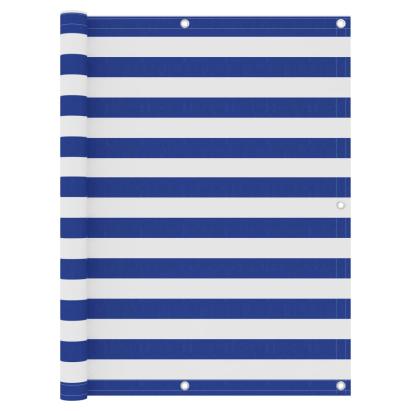 Paravan de balcon, alb/albastru, 120 x 400 cm, țesătură oxford GartenMobel Dekor