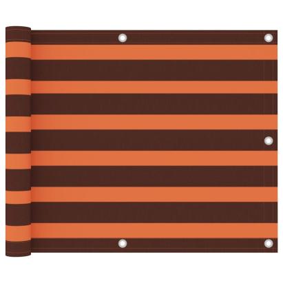 Paravan de balcon portocaliu și maro 75x600 cm țesătură oxford GartenMobel Dekor