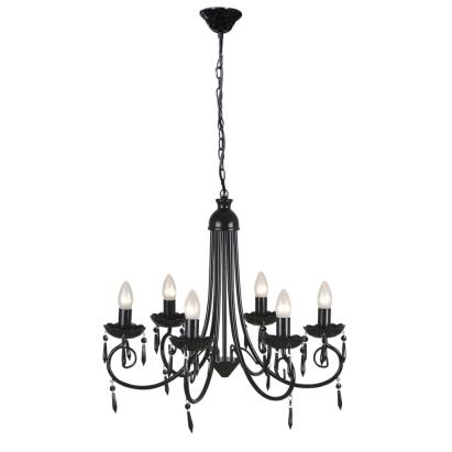 Lampă de tavan Candelabru elegant negru 6 fasunguri pentru becuri GartenMobel Dekor