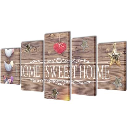 Set tablouri de perete cu imprimeu Home Sweet Home, 200 x 100 cm GartenMobel Dekor