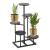 Suport pentru flori cu structura metalica, 5 niveluri, cu rafturi rotunde, 47x47x80 cm, negru Household NewTrend