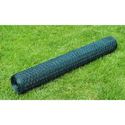 Plasă de sârmă găini, verde, 25 x 0,75 m, cu înveliș PVC GartenMobel Dekor