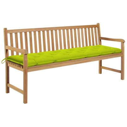 Bancă de grădină cu pernă verde deschis, 175 cm, lemn masiv tec GartenMobel Dekor
