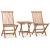 Set mobilier exterior pliabil cu perne, 3 piese, lemn masiv tec GartenMobel Dekor