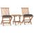 Set mobilier exterior pliabil cu perne, 3 piese, lemn masiv tec GartenMobel Dekor