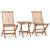 Set mobilier exterior pliabil cu perne, 3 piese, lemn masiv tec GartenMobel Dekor