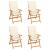 Scaune de grădină cu perne crem, 4 buc., lemn masiv de tec GartenMobel Dekor