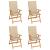 Scaune grădină, cu perne bej, 4 buc., lemn masiv de tec GartenMobel Dekor