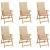 Scaune de grădină cu perne bej, 6 buc., lemn masiv de tec GartenMobel Dekor