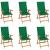 Scaune de grădină cu perne verzi, 6 buc., lemn masiv de tec GartenMobel Dekor