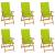 Scaune de grădină cu perne verde aprins 6 buc. lemn masiv tec GartenMobel Dekor