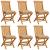 Scaune de grădină cu perne, 6 buc., bej, lemn masiv tec GartenMobel Dekor