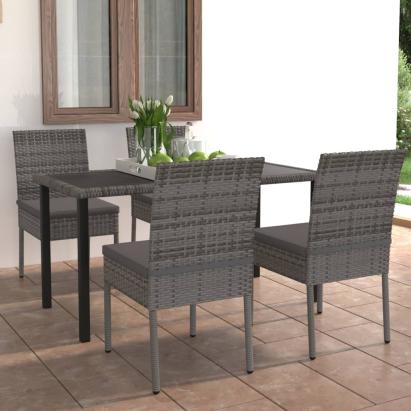 Set mobilier de grădină, 5 piese, gri, poliratan GartenMobel Dekor