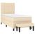 Pat box spring cu saltea, crem, 90x200 cm, textil GartenMobel Dekor