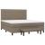 Pat box spring cu saltea, gri taupe, 160x200 cm material textil GartenMobel Dekor