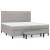 Pat box spring cu saltea, gri deschis, 200x200 cm, textil GartenMobel Dekor