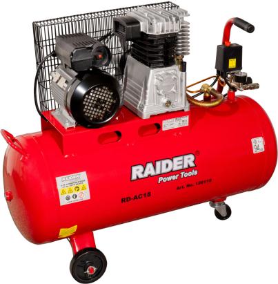 Compresor aer pe curea 100l 2.2kW 320l/min 2pistoane RD-AC18 Raider Power Tools 120118 HardWork ToolsRange