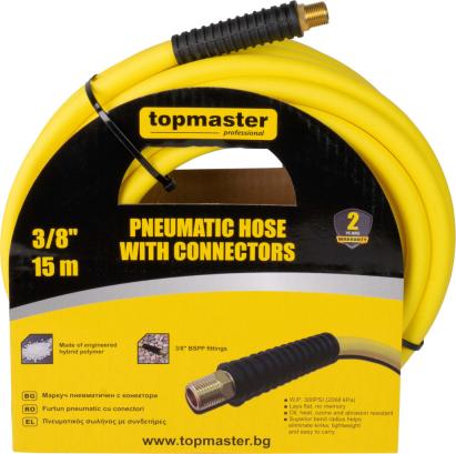 Furtun pneumatic 3/8", 15m, cu conectori TMP Top Master Pro 344109 HardWork ToolsRange