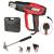 Pistol aer cald 2000W 2trepte t° regl. 5 acc. valiza RD-HG27 Raider Power Tools 074315 HardWork ToolsRange
