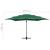 Umbrelă de soare 4 niveluri, stâlp aluminiu, verde, 250x250 cm GartenMobel Dekor
