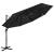Umbrelă de soare cu 4 niveluri, stâlp aluminiu, negru, 3x3 m GartenMobel Dekor