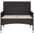 Bancă de grădină cu 2 locuri, cu perne, negru, poliratan GartenMobel Dekor