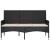 Bancă de grădină cu 3 locuri, cu perne, negru, poliratan GartenMobel Dekor