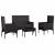 Set mobilier relaxare grădină 4 piese cu perne poliratan negru GartenMobel Dekor
