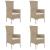 Scaune de grădină cu perne, 4 buc., bej, poliratan GartenMobel Dekor