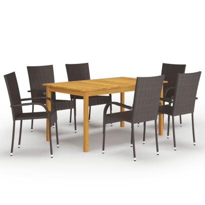 Set mobilier de grădină, 7 piese, maro GartenMobel Dekor