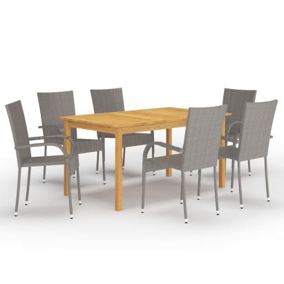 Set mobilier pentru grădină, 7 piese, gri GartenMobel Dekor