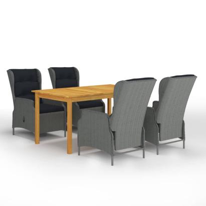 Set de masă pentru grădină, 5 piese, gri deschis GartenMobel Dekor