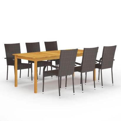 Set mobilier de grădină, 7 piese, maro GartenMobel Dekor