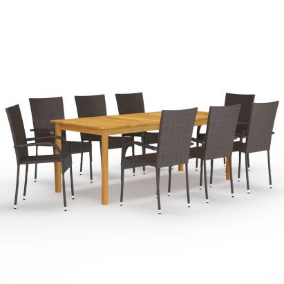 Set mobilier de grădină, 9 piese, maro GartenMobel Dekor