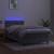 Pat continental cu saltea & LED, gri deschis, 80x200 cm catifea GartenMobel Dekor