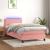 Pat continental cu saltea & LED, roz, 80x200 cm, catifea GartenMobel Dekor